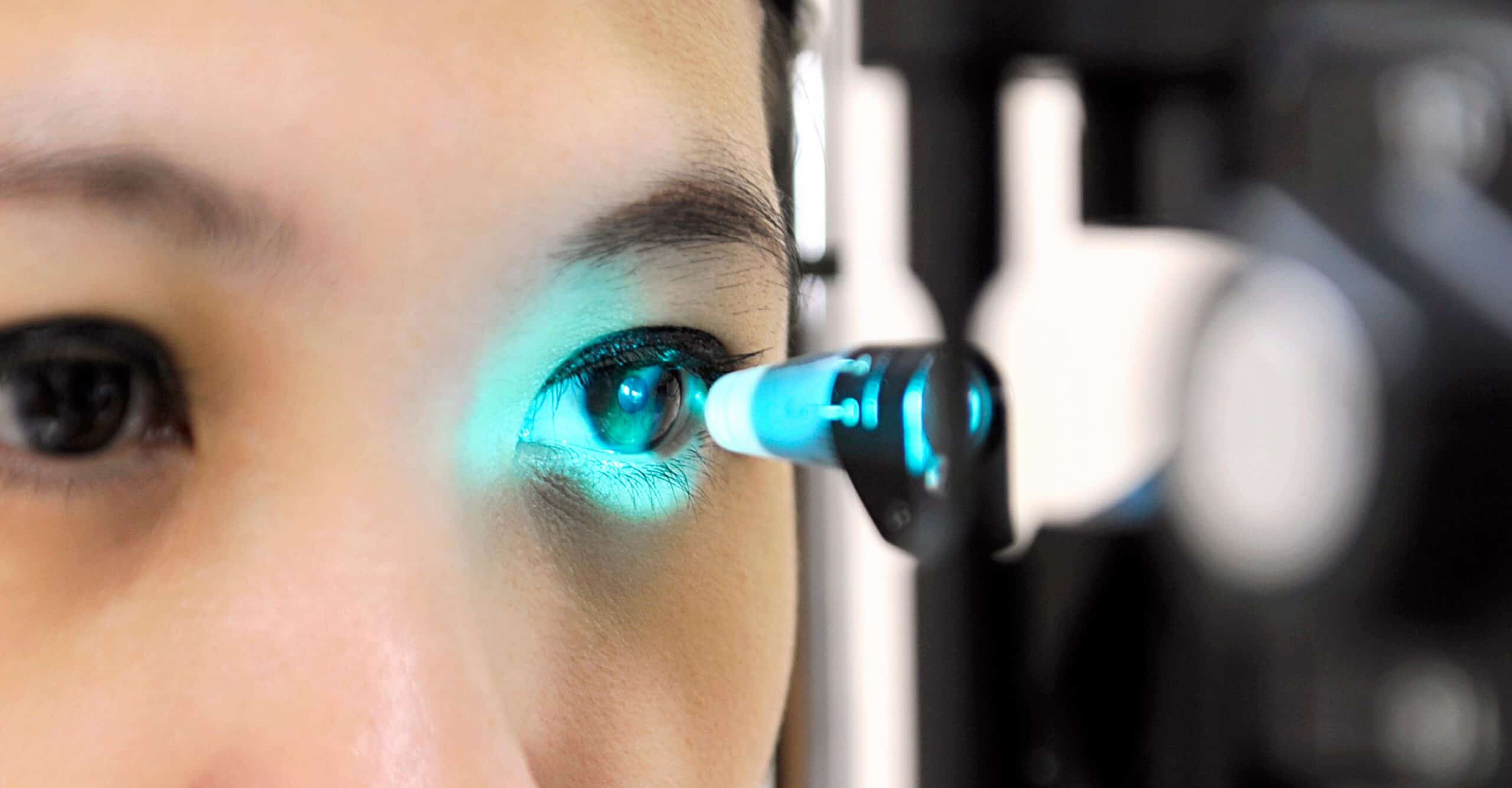 woman getting her eye checked professionally